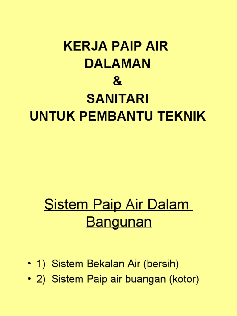 Contoh Sistem Sanitari Detail Yg Iki Msukkan Dalam Asaimen 