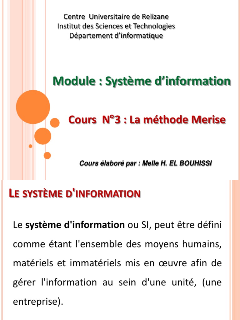 Introduction à la méthode Merise | PDF | Informations | Informatique