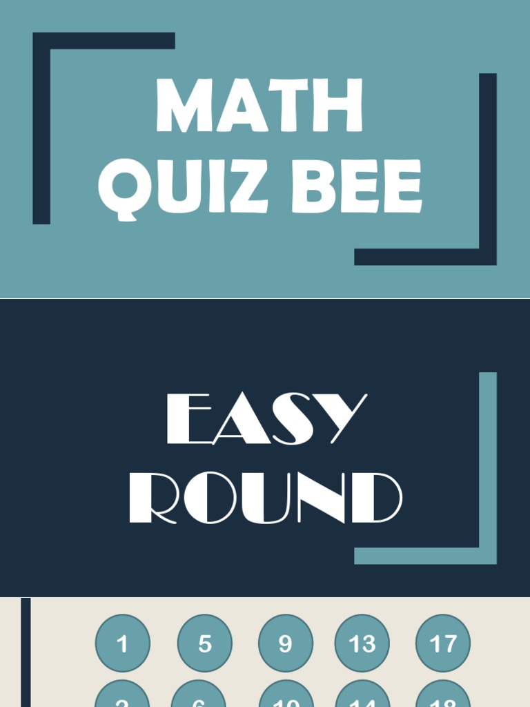 Math Quiz Bee | Pdf | Numbers | Ratio