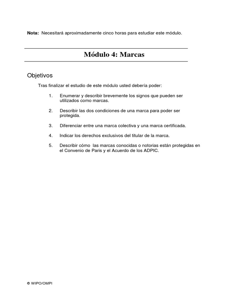 004TM101 Modulo 4 PDF | PDF | Organización Mundial de la Propiedad ...