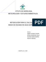 Metodología Cálculo Indice Escasez (Ideam)