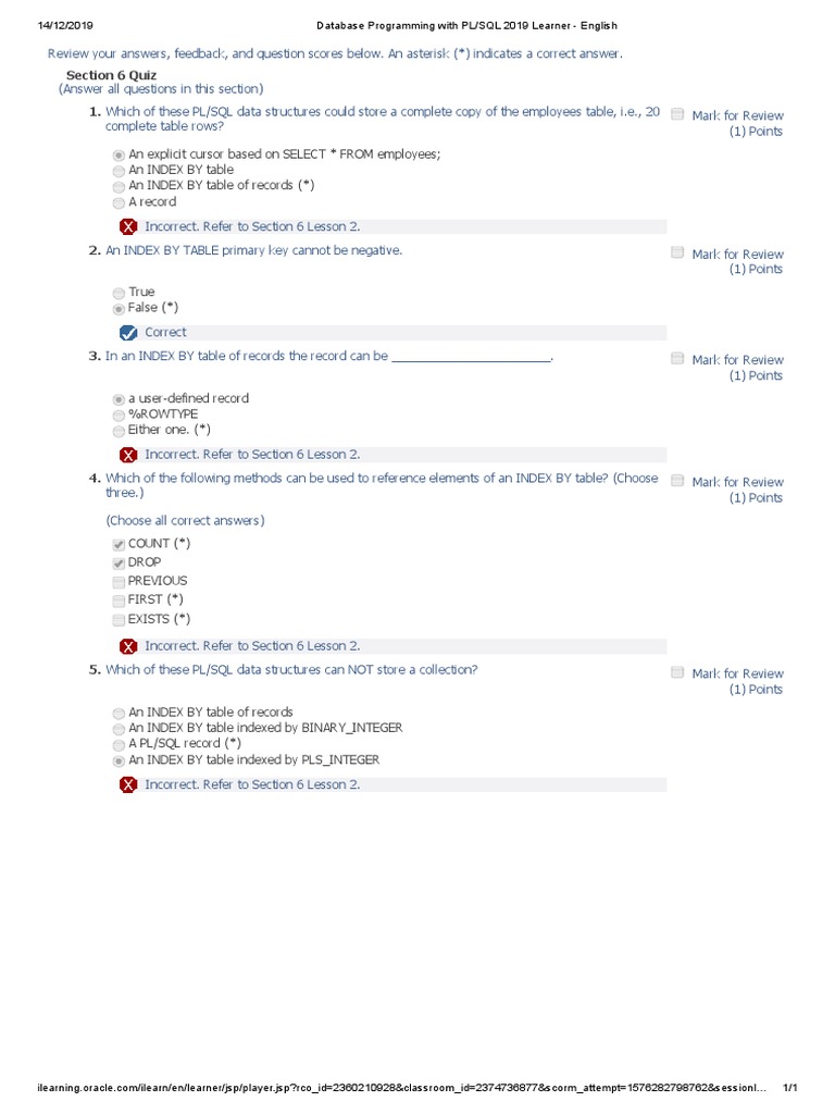 Database Programming With PL - SQL 2019 Learner - English-Merged | PDF ...