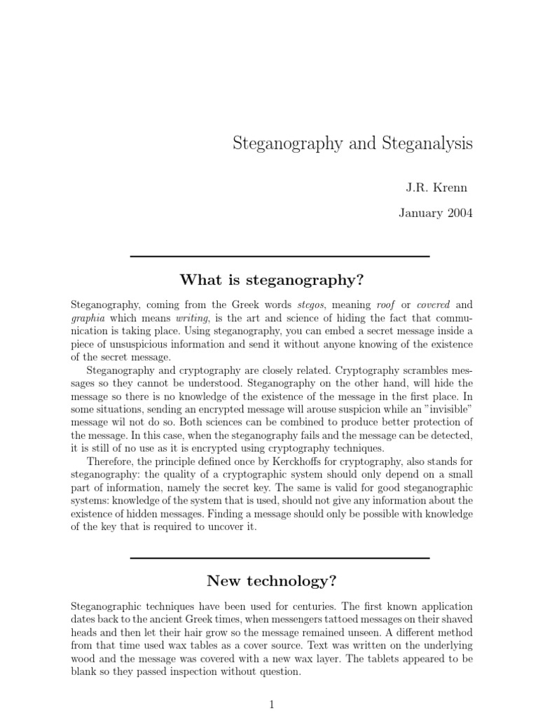 Steganography and Steganalysis | PDF | Data Compression | Applied ...