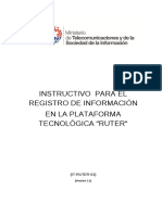 Instructivo para El Registro de Información en La Plataforma Tecnológica "Ruter"