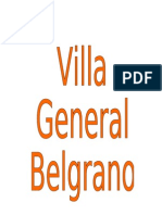 Villa General Belgrano. Informe