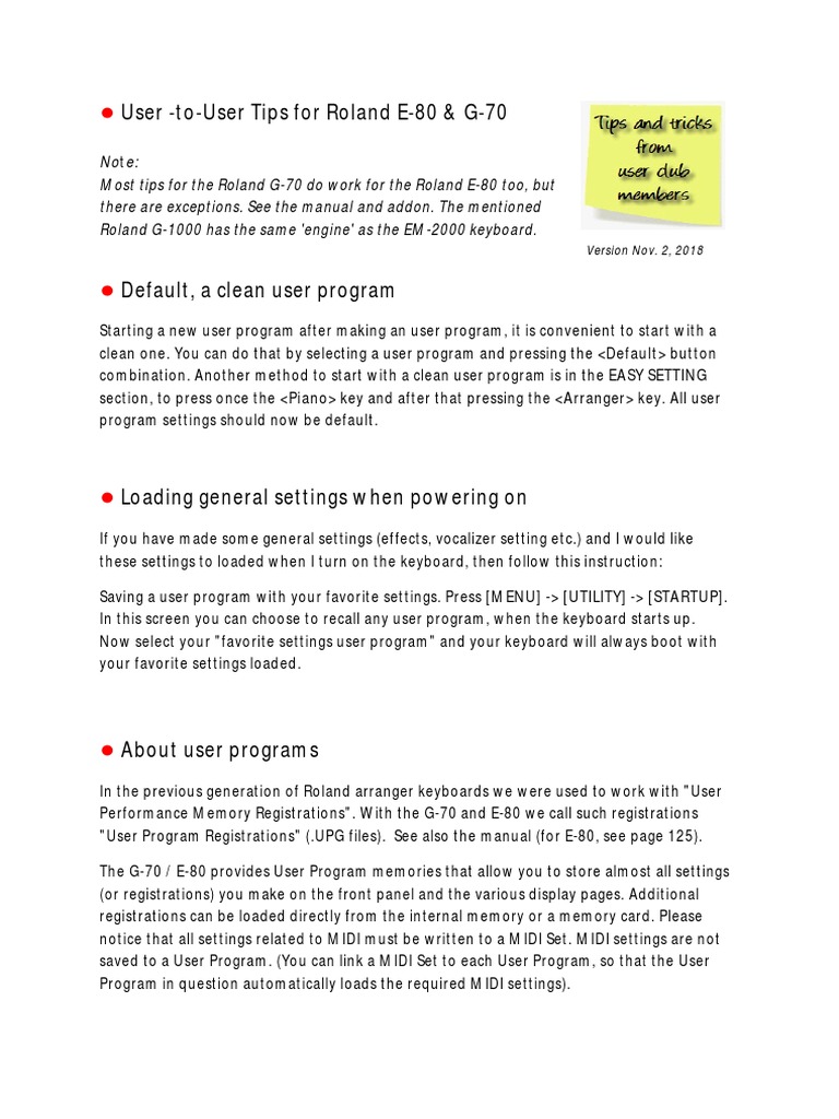 Roland G70 E80 Computer Data Storage Music Technology
