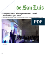 Guanajuato Busca Liderazgo Automotriz A Nivel Latinoamérica para 2020 - El Sol de San Luis
