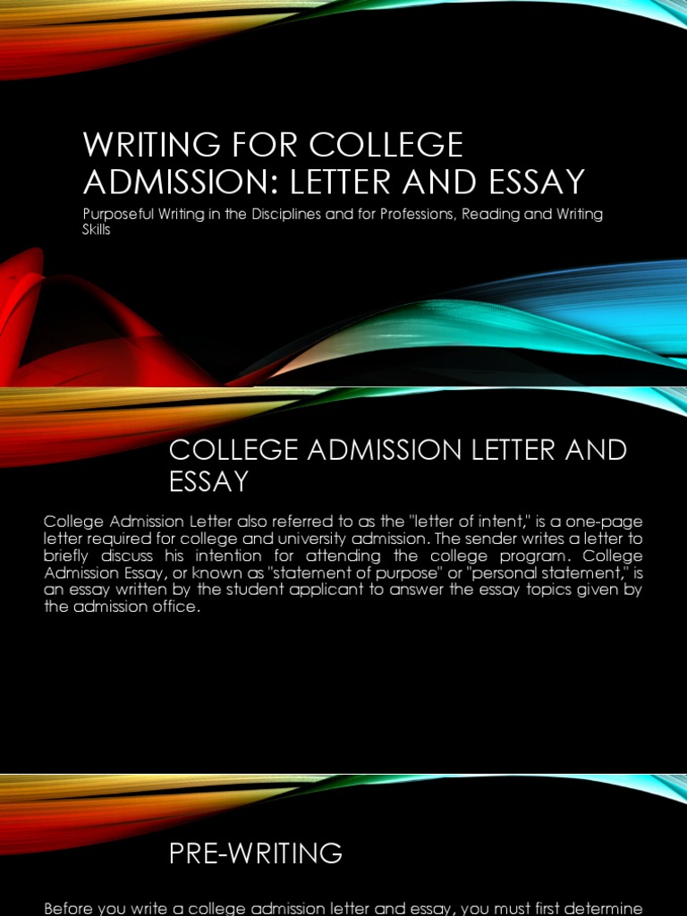 College Admission Letter and Essay Guide | PDF | Essays | University ...