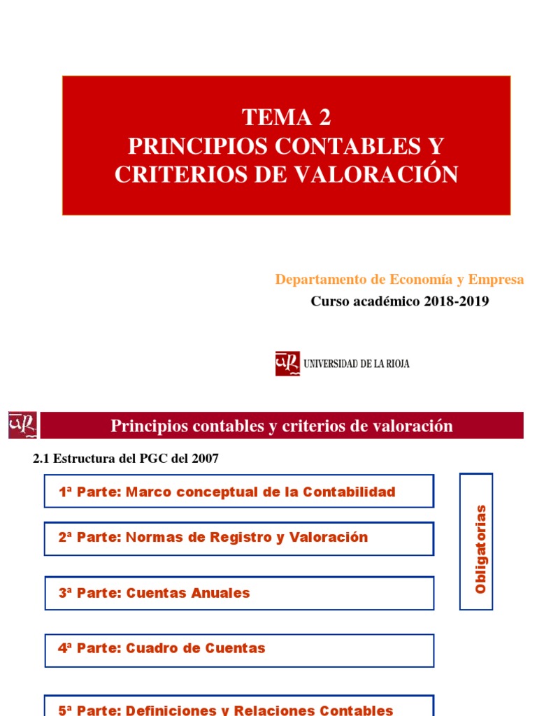 Principios y Criterios Contables PGC 2007 | PDF | Devengo | Contabilidad