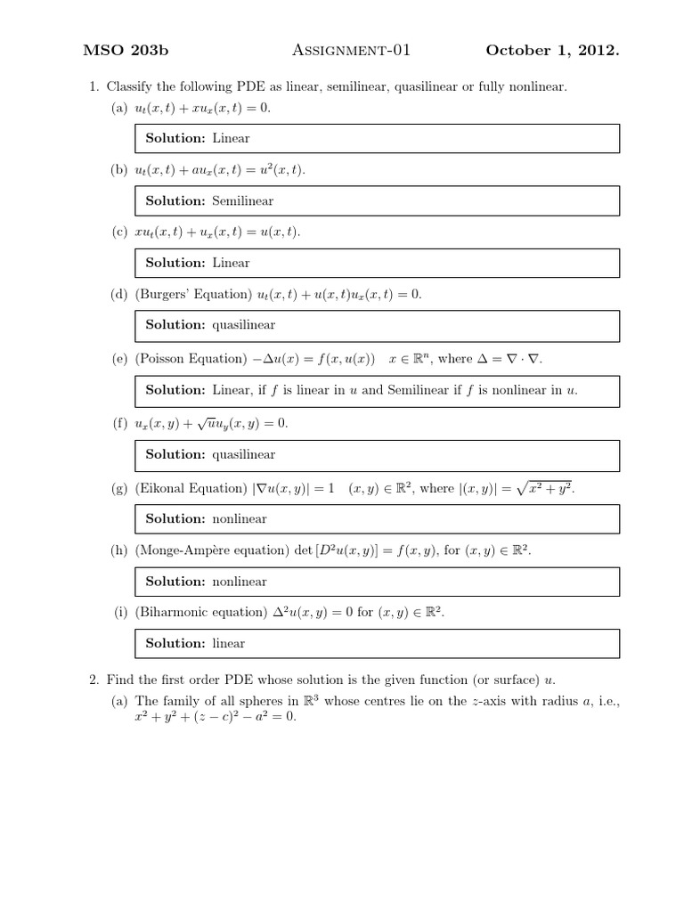 Soln01mso230b Pdf Partial Differential Equation Differential Equations