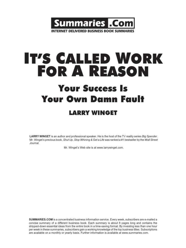 Its Called Work For A Reason PDF | PDF | Employment | Leadership