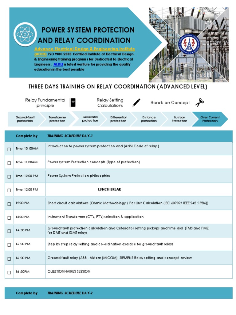 Three Days Training On Relay Coordination | PDF | Transformer | Relay