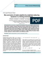 Bio-Corrosion of Water Pipeline by Sulphate-Reducing Bacteria in A Mining Environment PDF