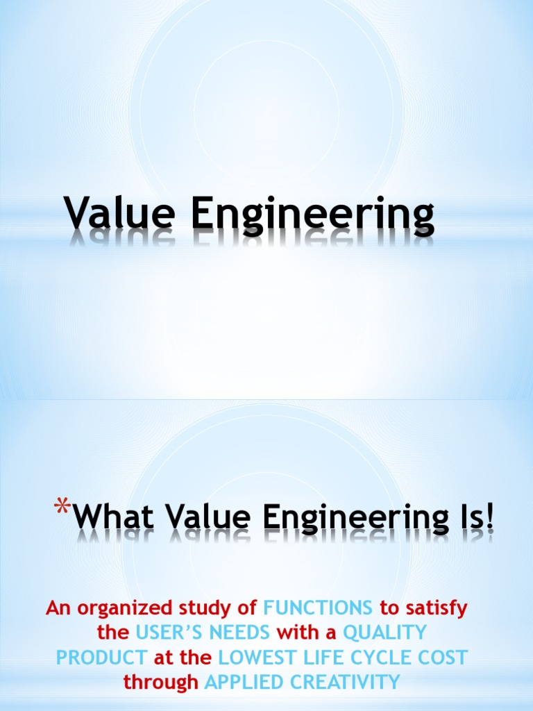 Understanding Value Engineering Concepts | PDF | Design | Business Process