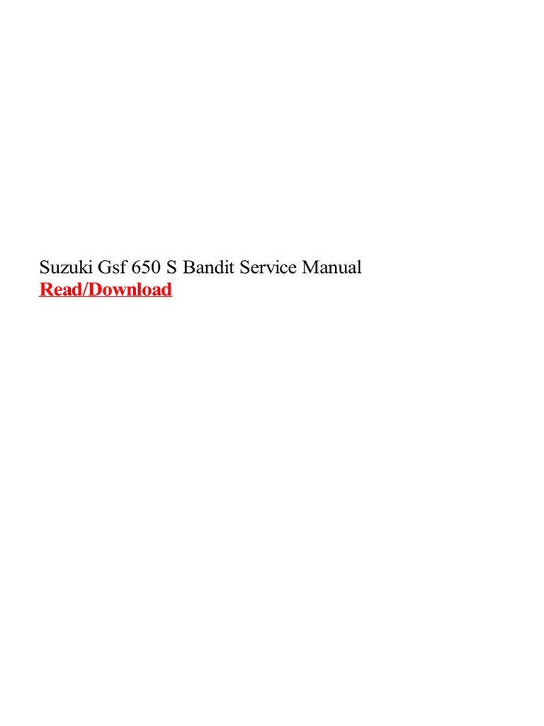 Suzuki Bandit 600 Manual Free Download