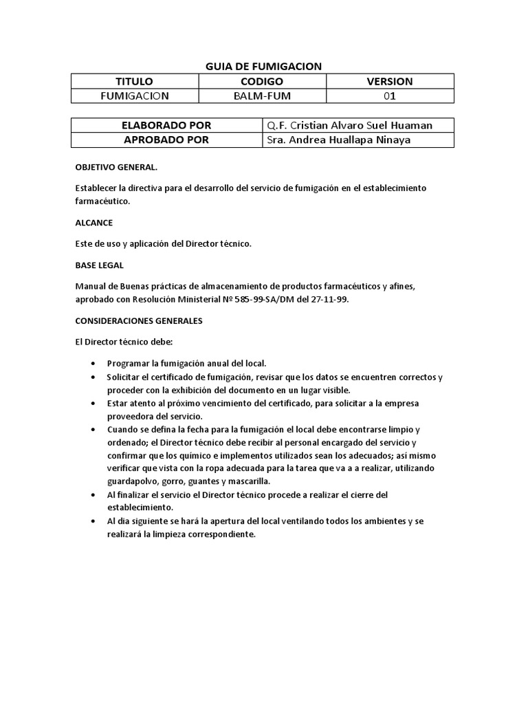 Guia de Fumigacion | PDF