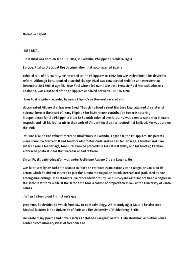 Narrative format essay picture