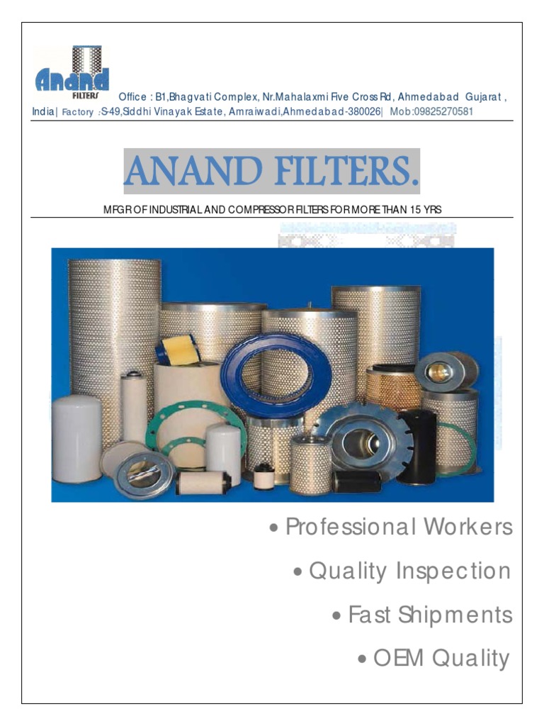 Product Catalouge of Anand Filters | PDF | Chemistry | Nature