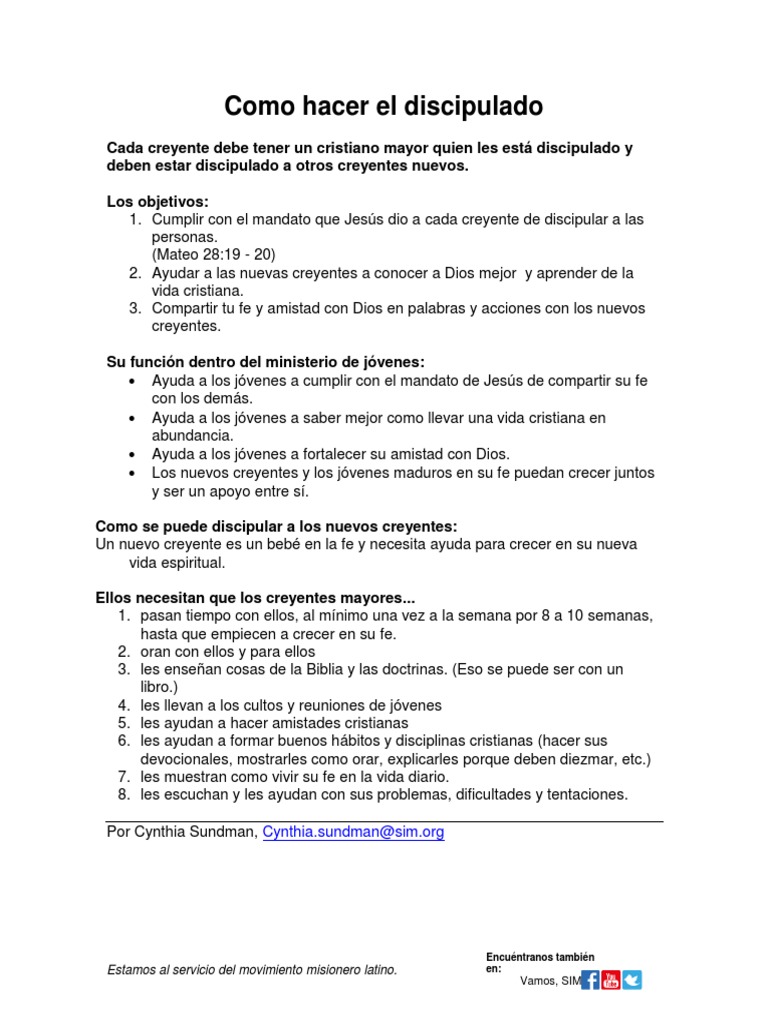 Como Hacer El Discipulado | PDF