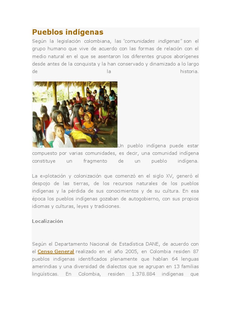 Historia de los pueblos indígenas en Colombia | PDF