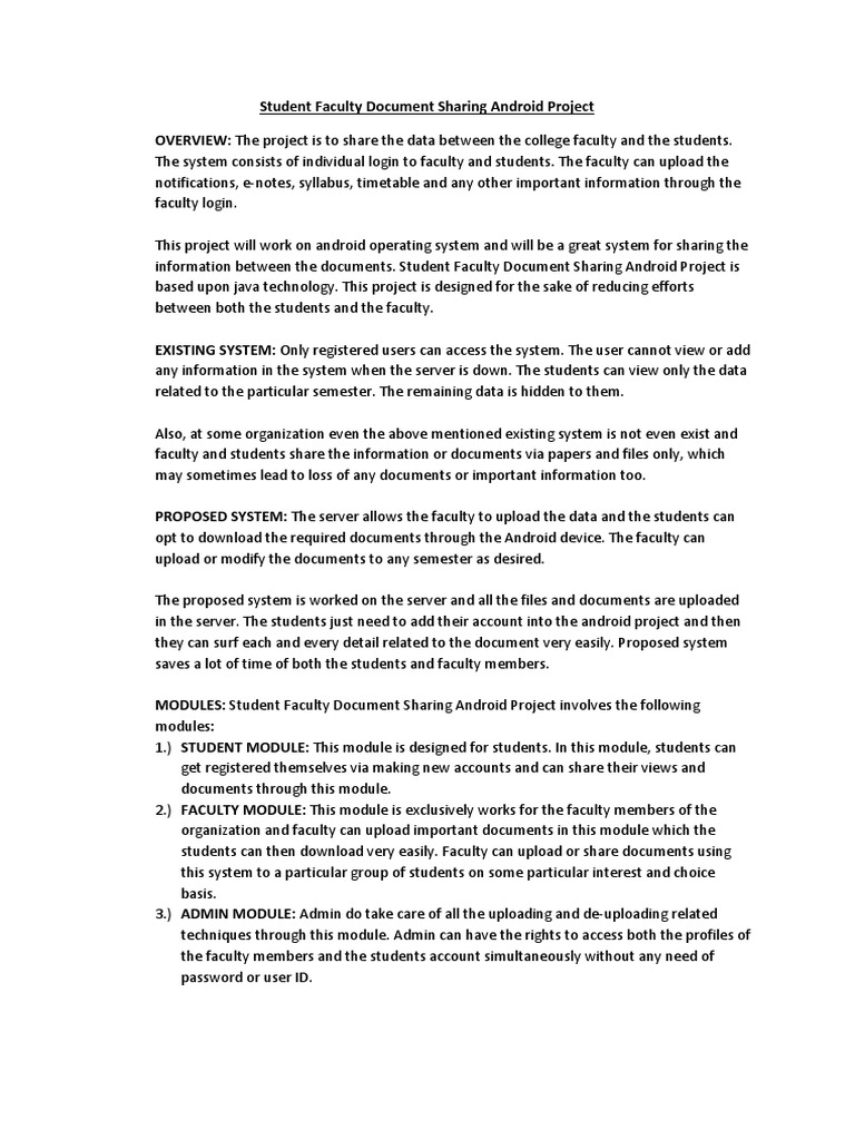 College Document Sharing | PDF | Android (Operating System) | Computing ...