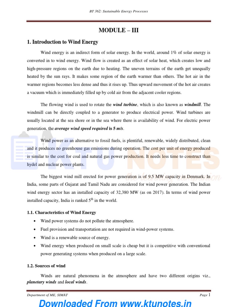 Wind Energy Systems Overview | PDF | Wind Turbine | Wind Power