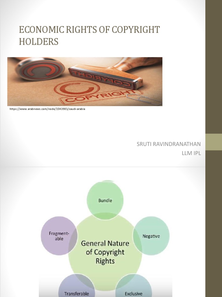 Economic Rights of Copyright Holders PDF Copyright Property Law