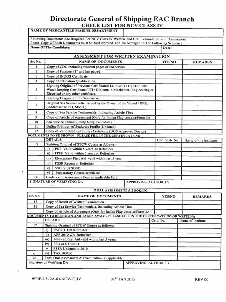 NCV Class IV Assessment Checklist | PDF | Business