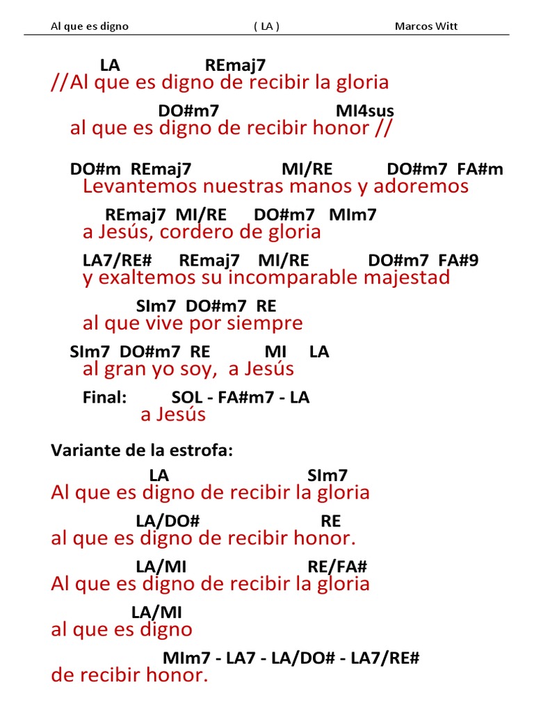 Al Que Es Digno Con Acordes