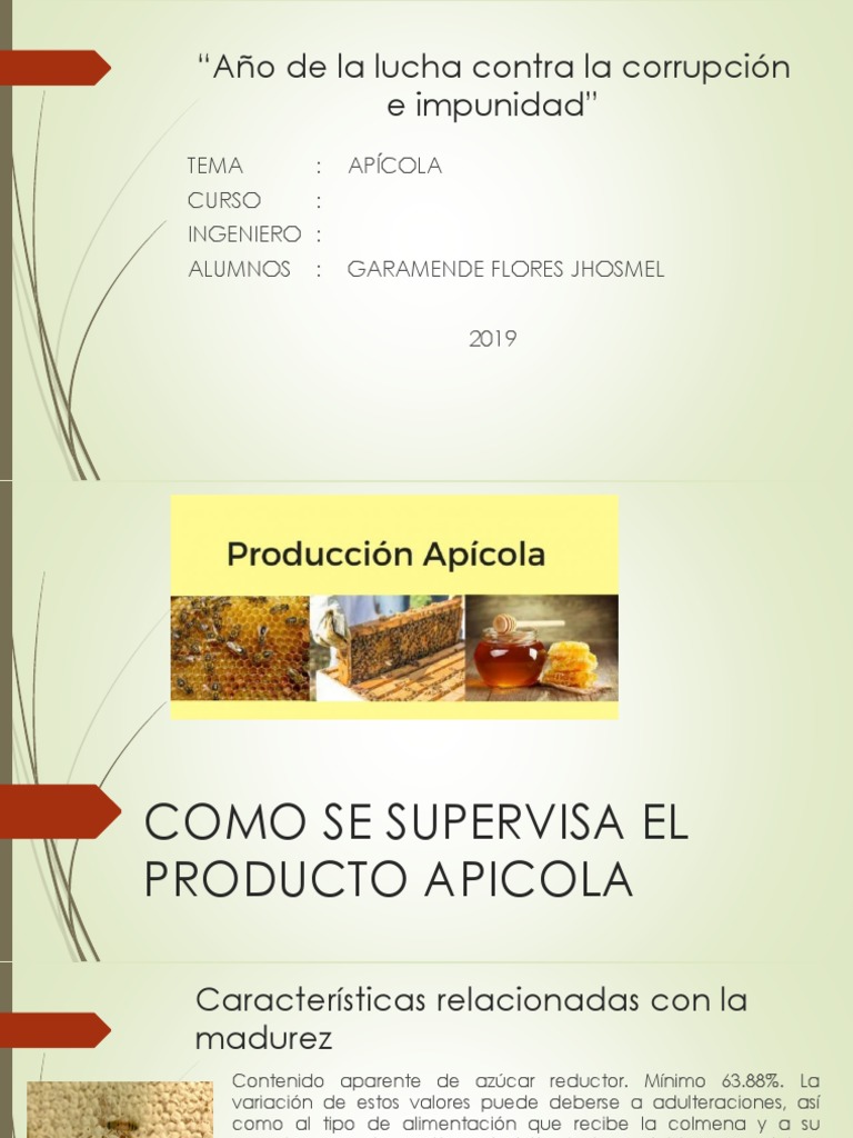 Supervisión y Manejo del Producto Apícola | PDF | Apicultura | Miel
