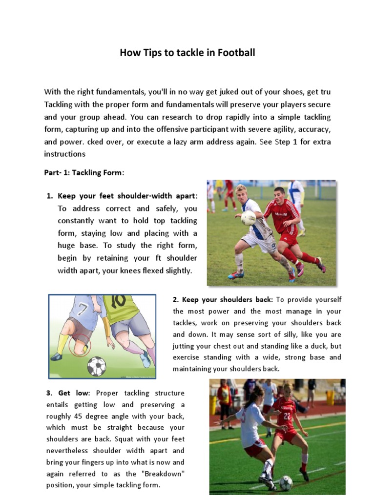 How Tips To Tackle In Football Pdf Ball Games Sports