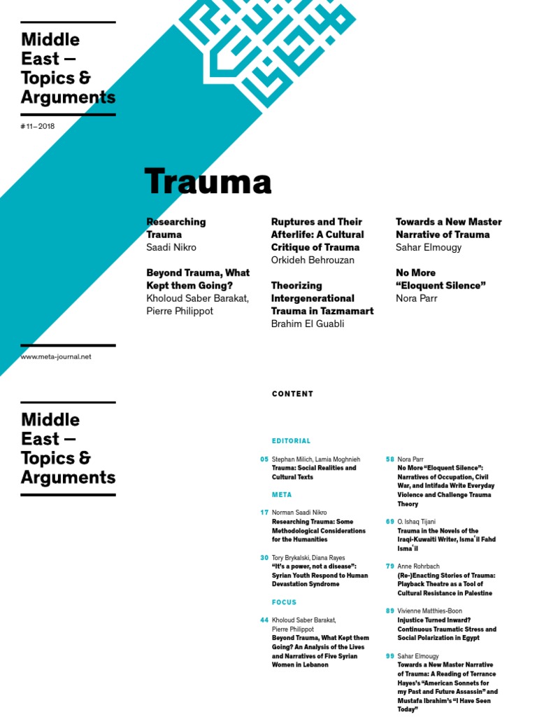 META Journal On Trauma | PDF | Psychological Trauma | Violence