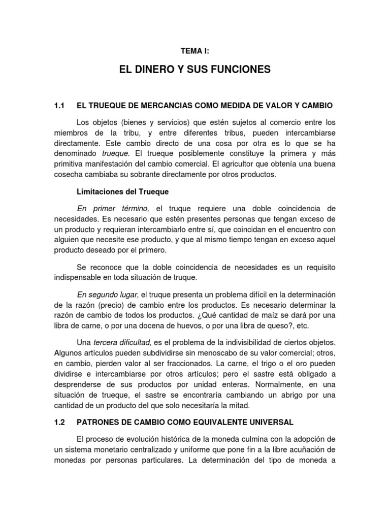 El Dinero y Sus Funciones | PDF | Efectivo | Dinero
