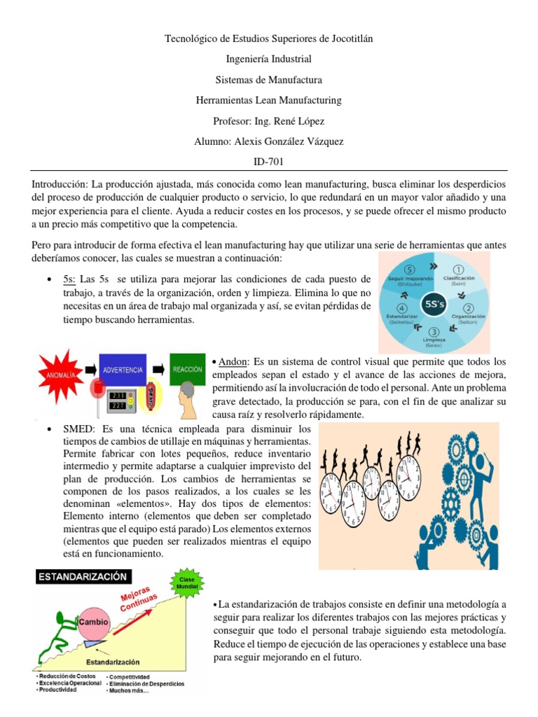 Herramientas Clave del Lean Manufacturing | PDF | Lean Manufacturing ...