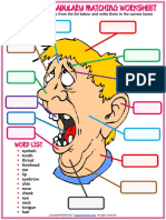 Face Parts Vocabulary Esl Matching Exercise Worksheet For Kids