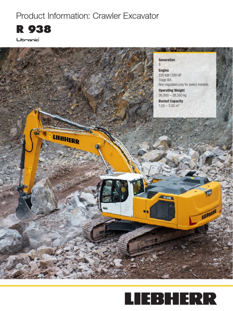 Liebherr R 938 Excavator Specifications | PDF | Transmission