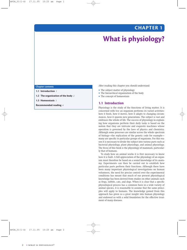 Understanding Human Physiology Basics | PDF