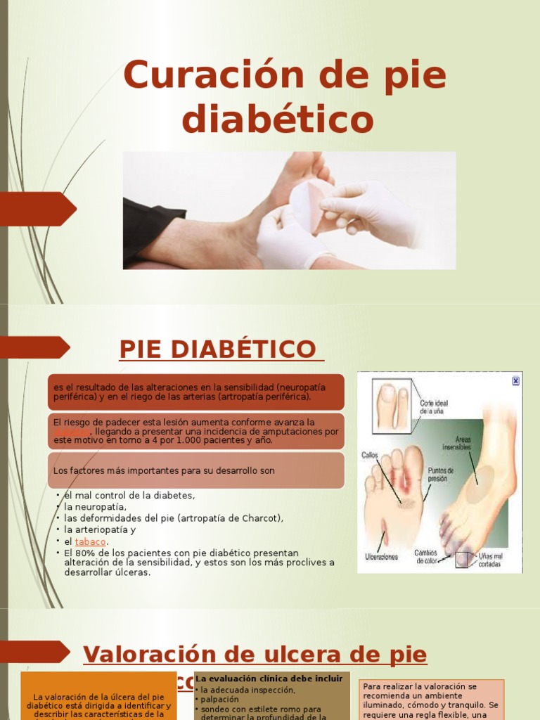 Curación de Pie Diabético PDF Diabetes Herida