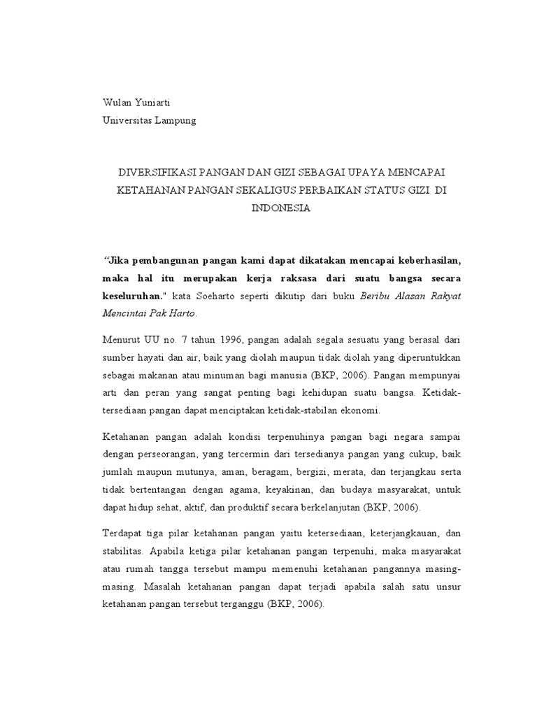 Diversifikasi Pangan untuk Ketahanan Pangan | PDF | Kesehatan Holistik