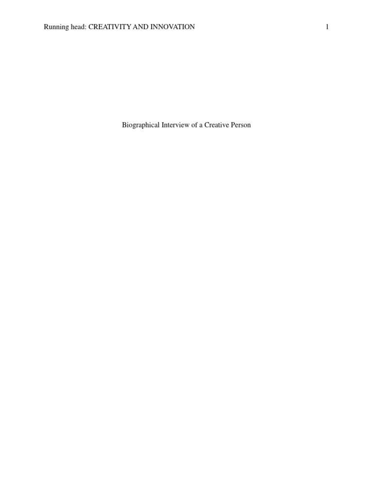 Biographical Interview on Creativity | PDF | Creativity | Motivation