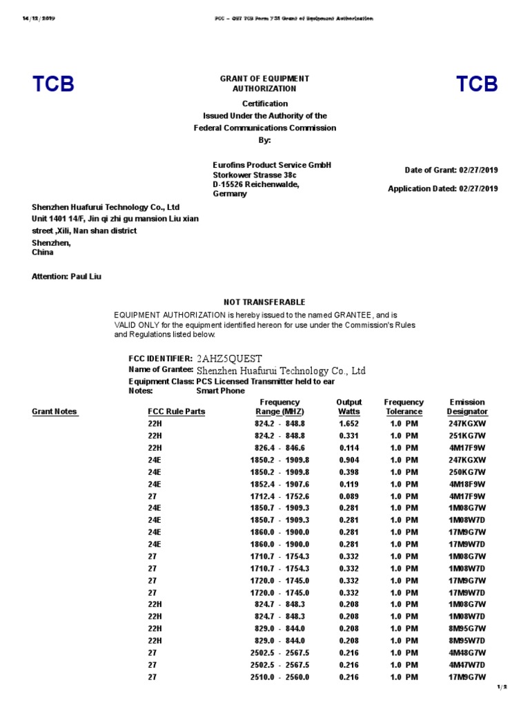 fcc-oet-tcb-form-731-grant-of-equipment-authorization-pdf-federal