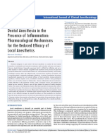 Dental Anesthesia in The Presence of Inammation Pharmacological Mechanisms For The Reduced Effcacy of Local Anesthetics