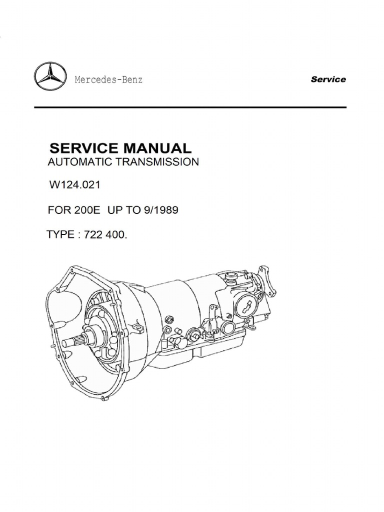 w124 Automatic Transmission 722 4 Up To 09 1989 PDF PDF