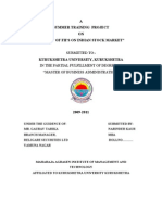 A Summer Training Project ON "Impact of Fii'S On Indian Stock Market"