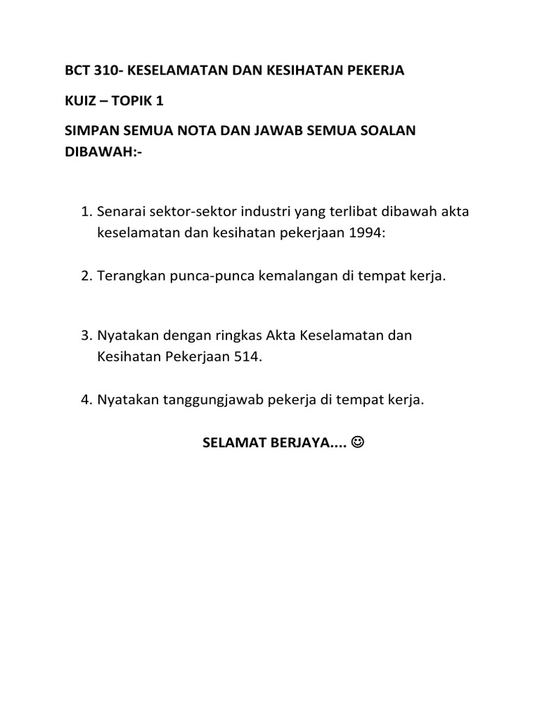 Quiz 1 Osha Pdf