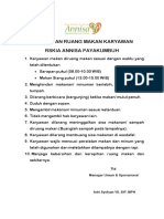 Peraturan Ruang Makan Karyawan