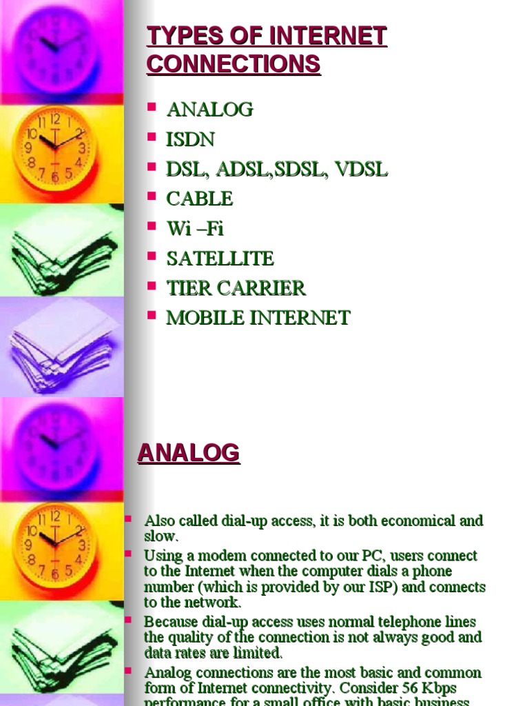 Types of Internet Connections Explained | PDF | Digital Subscriber Line ...
