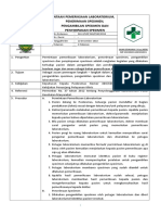 8.1.2.1 Sop Permintaan Pemeriksaan Laboratoriumoratorium, Penerimaan Spesimen, Pengambilan Spesimen Dan Penyimpanan Spesimen