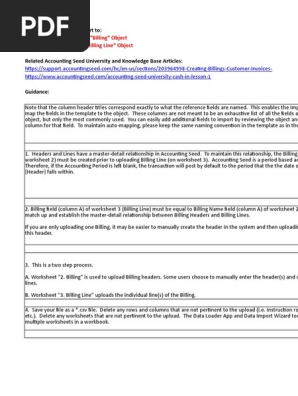Billing Header and Lines