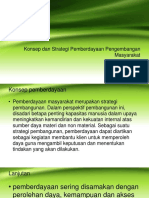 Konsep Dan Strategi Pemberdayaan Pengembangan Masyarakat